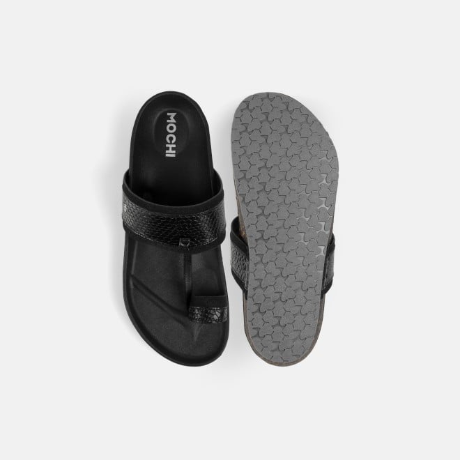 Mochi Men Black Ethnic Kolhapuris (SKU: 16-801261-11-39)