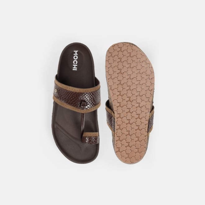 Mochi Men Brown Ethnic Kolhapuris (SKU: 16-801261-12-39)
