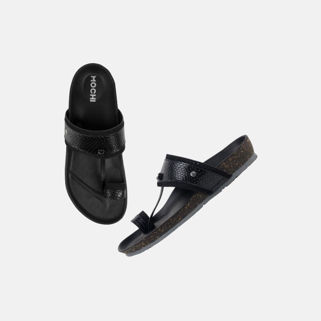 Mochi Men Black Ethnic Kolhapuris (SKU: 16-801261-11-39)