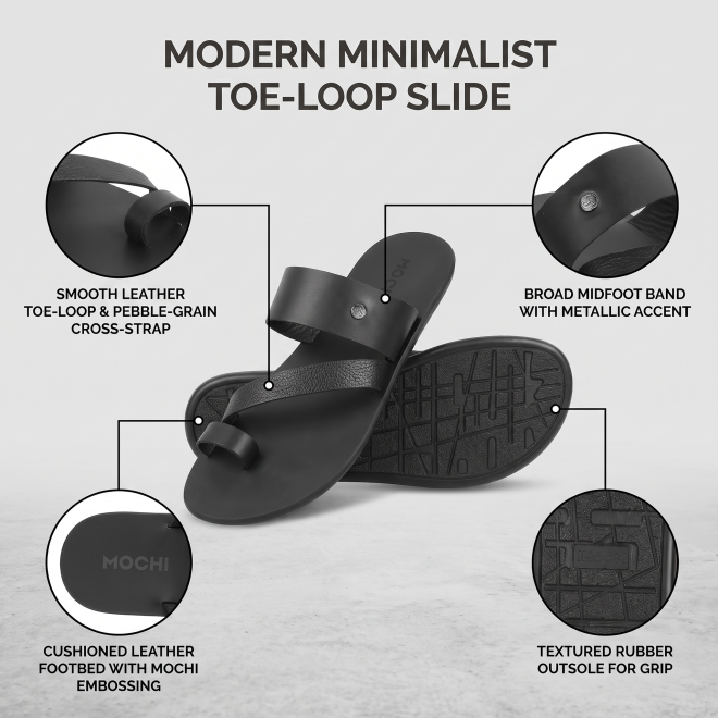 Mochi Men Black Casual Slippers (SKU: 16-805-11-40) Mochi Men Black Casual Slippers (SKU: 16-805-11-40)