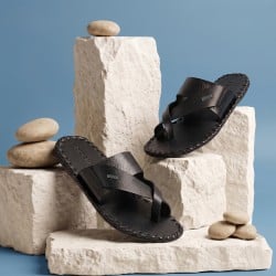 Mochi Men Black Ethnic Chappals