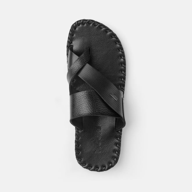Mochi Men Black Ethnic Chappals (SKU: 16-809779-11-41)