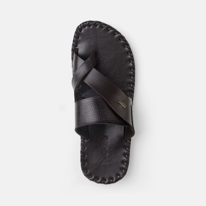 Mochi Men Brown Ethnic Chappals (SKU: 16-809779-12-39)