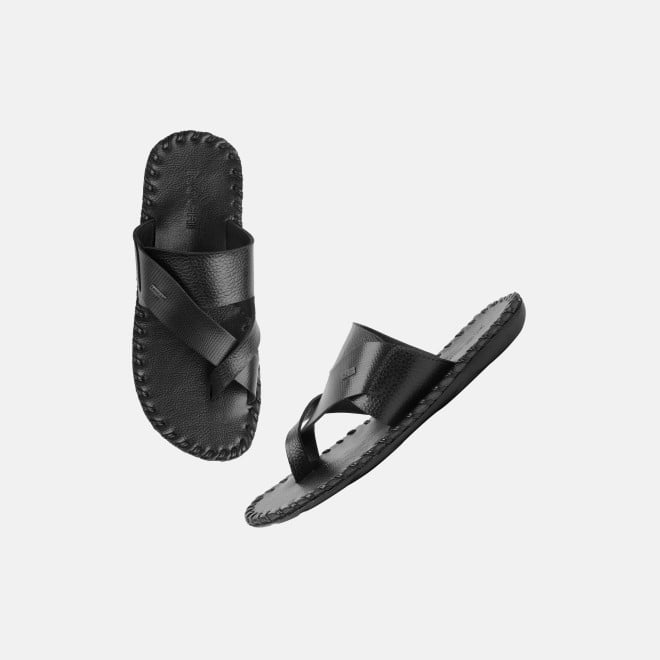 Mochi Men Black Ethnic Chappals (SKU: 16-809779-11-41)