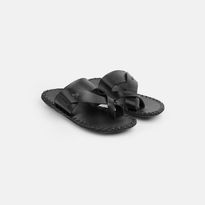 Mochi Men Black Ethnic Chappals (SKU: 16-809779-11-41)