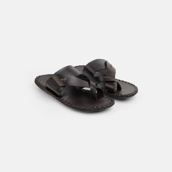 Mochi Men Brown Ethnic Chappals (SKU: 16-809779-12-39)