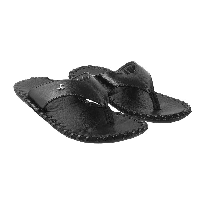 Mochi Men Black Casual Slippers
