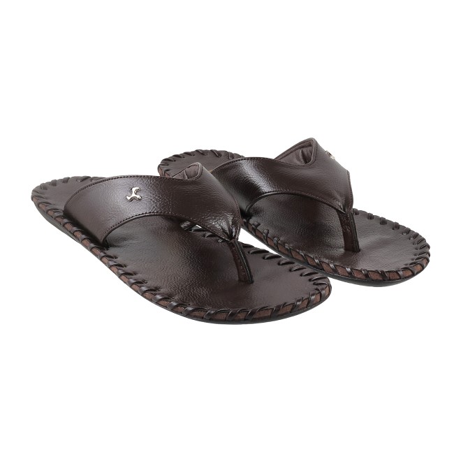 Mochi Men Brown Casual Slippers