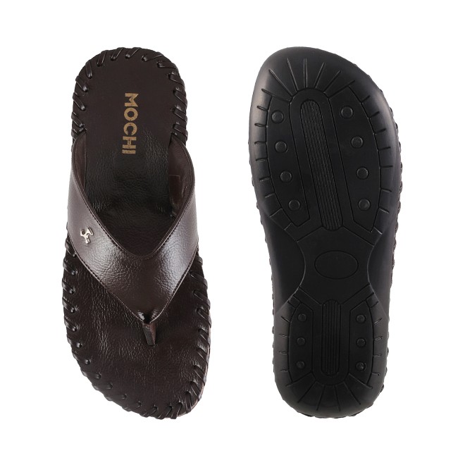 Mochi Men Brown Casual Slippers (SKU: 16-8498L-12-47)