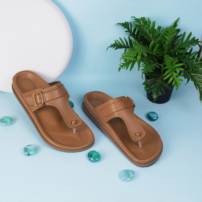 Mochi Men Tan Casual Slippers