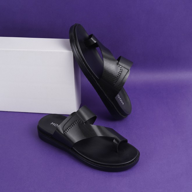 Mochi Men Black Casual Slippers