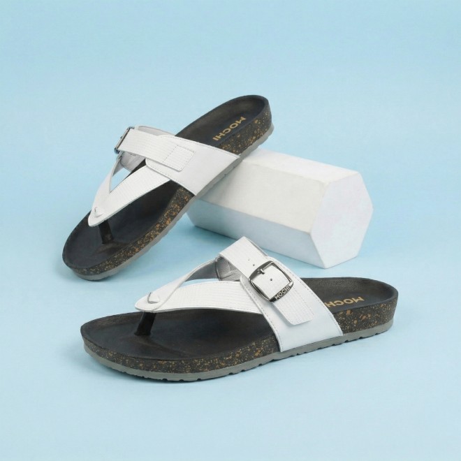 Mochi Men White Casual Slippers