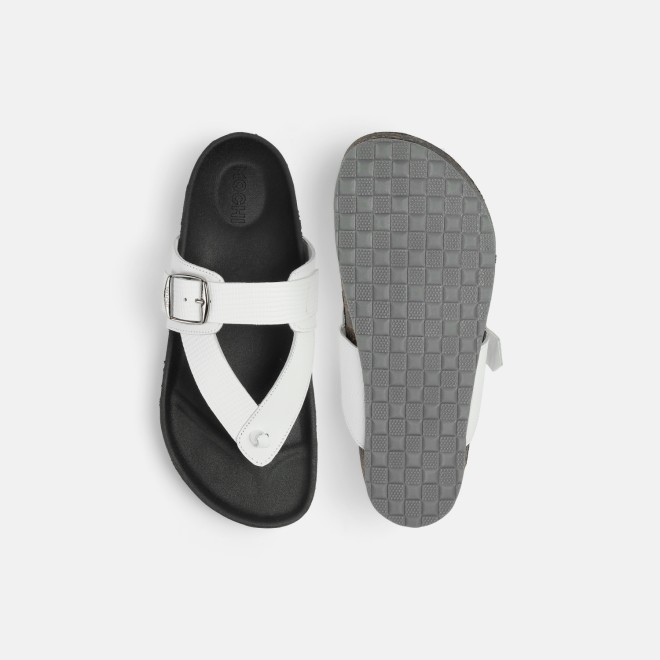 Mochi Men White Casual Slippers (SKU: 16-900207-16-39)