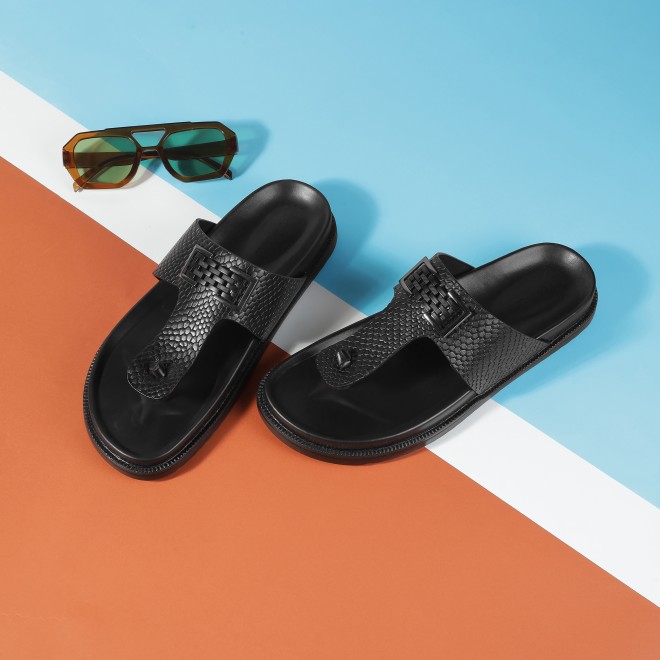 Men Black Casual Slippers