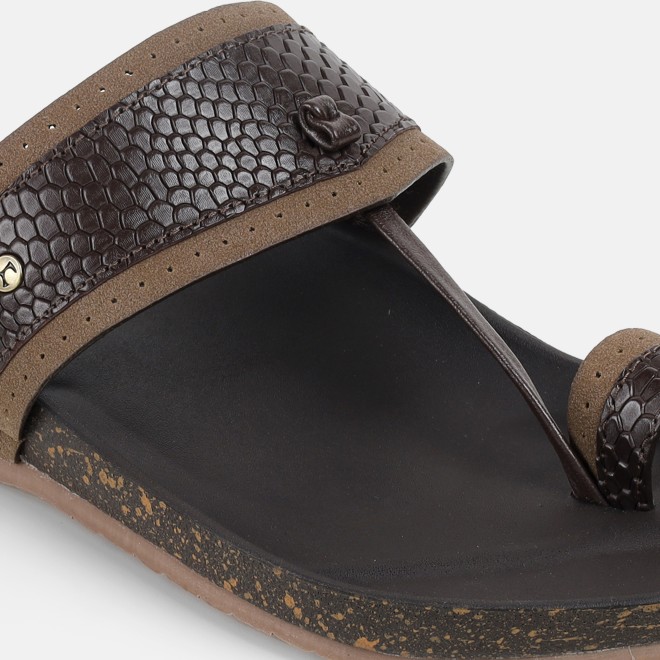 Mochi Men Brown Ethnic Kolhapuris (SKU: 16-901261-12-39)