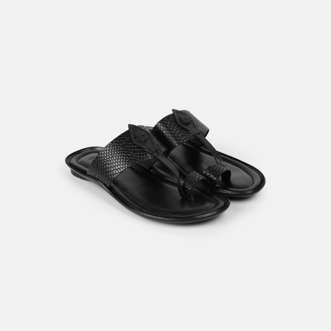 Mochi Men Black Ethnic Kolhapuris (SKU: 16-901267-11-39)