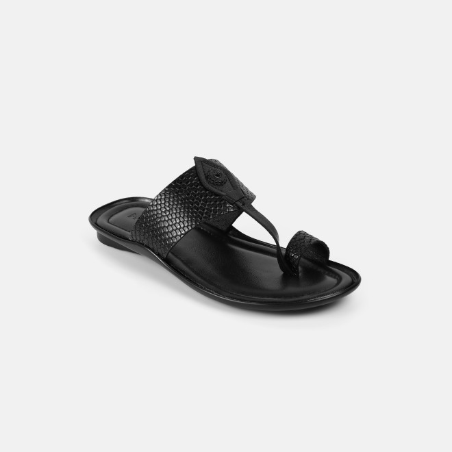 Mochi Men Black Ethnic Kolhapuris (SKU: 16-901267-11-39)