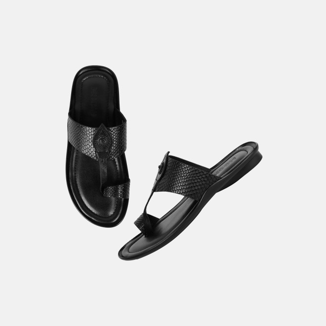 Mochi Men Black Ethnic Kolhapuris (SKU: 16-901267-11-39)