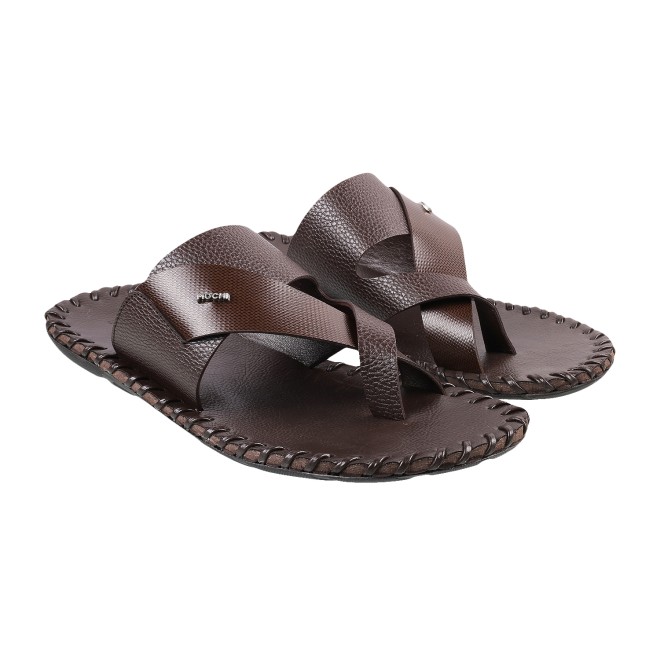 Mochi Men Brown Ethnic Chappals (SKU: 16-909779-12-39)