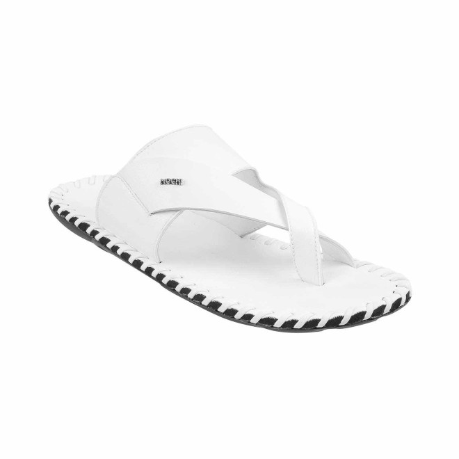 Mochi Men White Ethnic Chappals