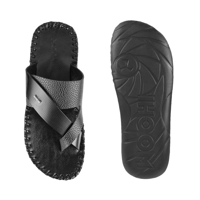 Mochi Men Black Ethnic Chappals (SKU: 16-909779-11-39)