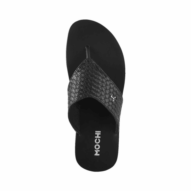 Mochi Men Black Casual Slippers (SKU: 16-9102-11-40)