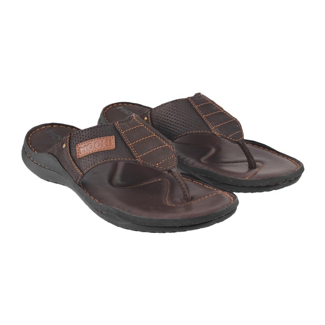 Mochi Men Brown Casual Chappals (SKU: 16-9195L-12-46)