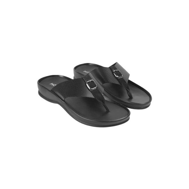 Mochi Men Black Casual Slippers & Flip Flops (SKU: 16-957-11-40)