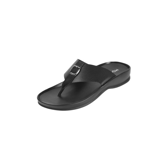 Mochi Men Black Casual Slippers & Flip Flops (SKU: 16-957-11-40)