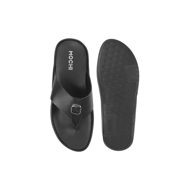 Mochi Men Black Casual Slippers & Flip Flops (SKU: 16-957-11-40)