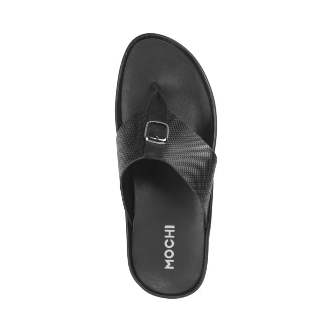 Mochi Men Black Casual Slippers & Flip Flops (SKU: 16-957-11-40)