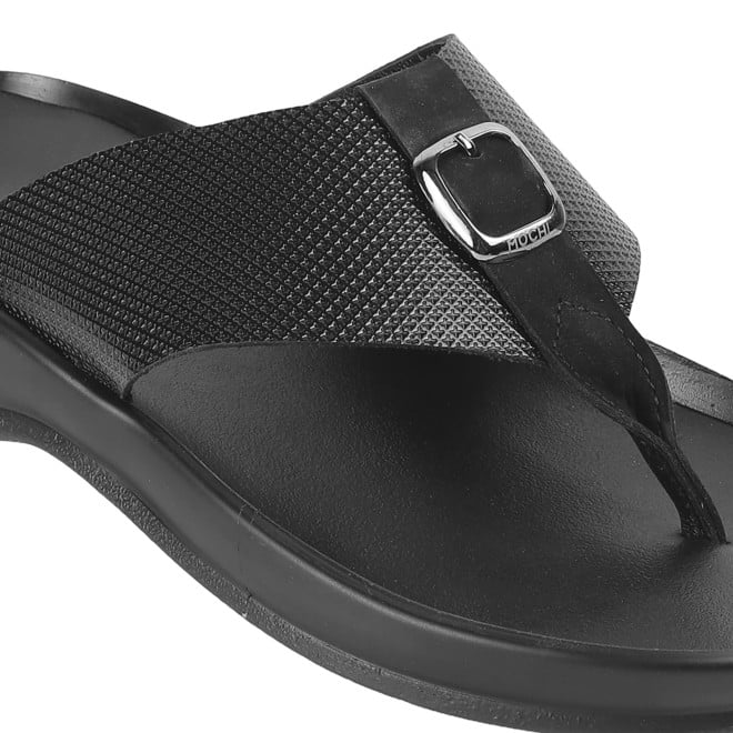 Mochi Men Black Casual Slippers & Flip Flops (SKU: 16-957-11-40)