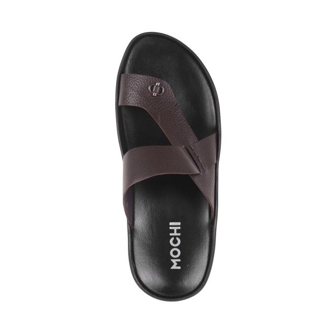 Mochi Men Brown Casual Slippers (SKU: 16-958-12-45)