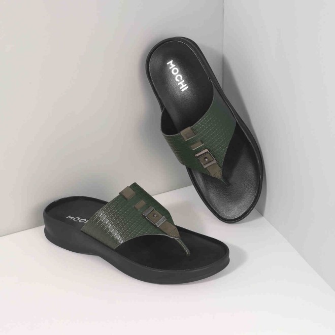 Mochi Men Green Casual Slippers & Flip Flops (SKU: 16-964-21-41)