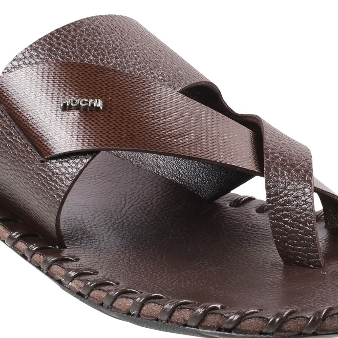 Mochi Men Brown Ethnic Chappals (SKU: 16-9779L-12-46)