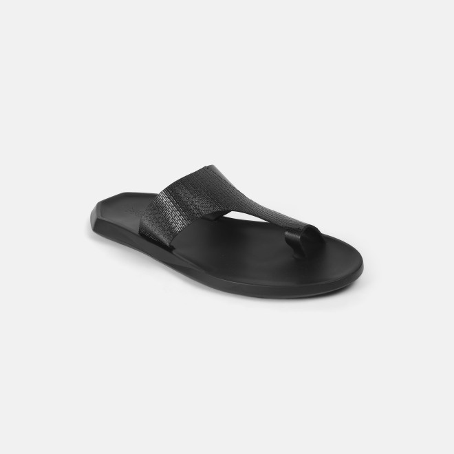 Mochi Men Black Casual Slippers