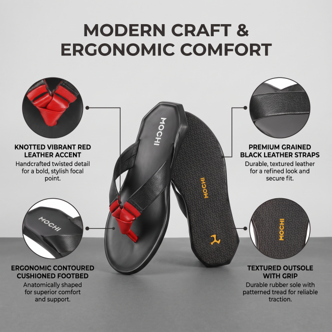 Mochi Men Black Casual Slippers (SKU: 16-998-11-40)