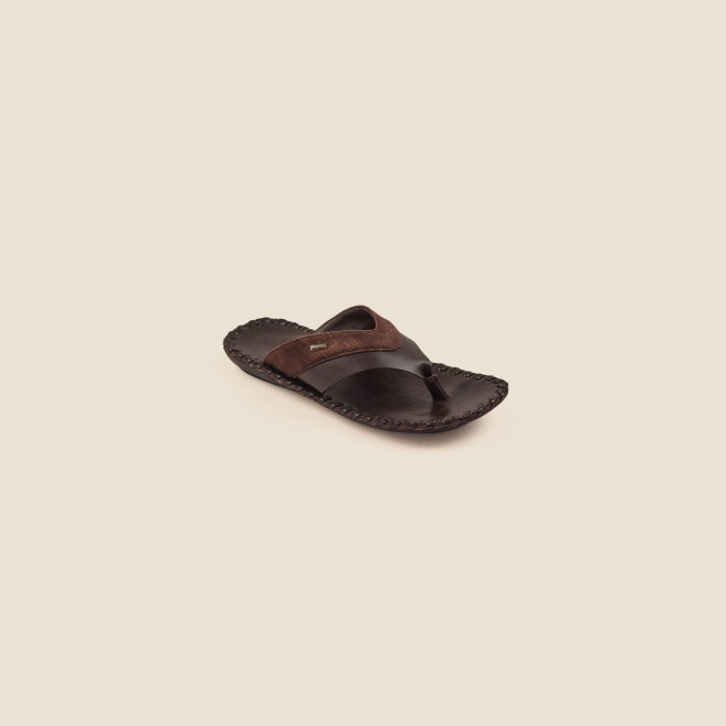 Mochi Men Brown Casual Slippers