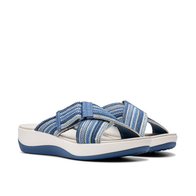 Clarks Women White-blue Casual Slippers (SKU: 161-1615-56-4)