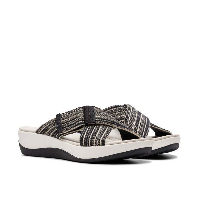 Clarks Women White-black Casual Slippers (SKU: 161-1615-69-5)