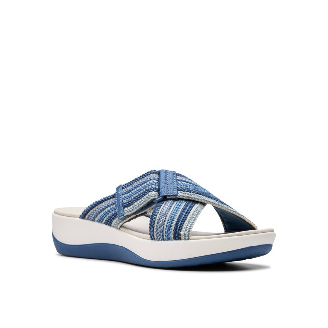 Clarks Women White-blue Casual Slippers (SKU: 161-1615-56-4)