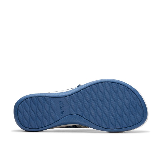 Clarks Women White-blue Casual Slippers (SKU: 161-1615-56-4)