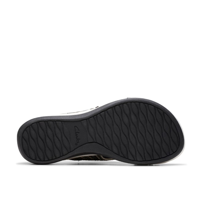 Clarks Women White-black Casual Slippers (SKU: 161-1615-69-5)