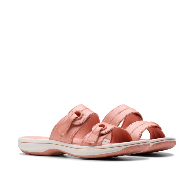 Clarks Women White-pink Casual Slippers (SKU: 161-1616-65-4)
