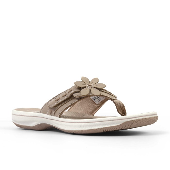 Clarks Women Beige-suede Casual Slippers (SKU: 161-1617-37-3)