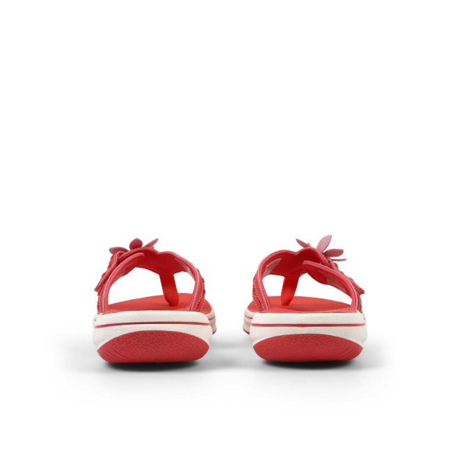 Clarks Women White-red Casual Slippers (SKU: 161-1617-93-3)