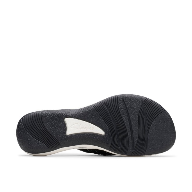 Clarks Women White-black Casual Slippers (SKU: 161-1617-69-3)
