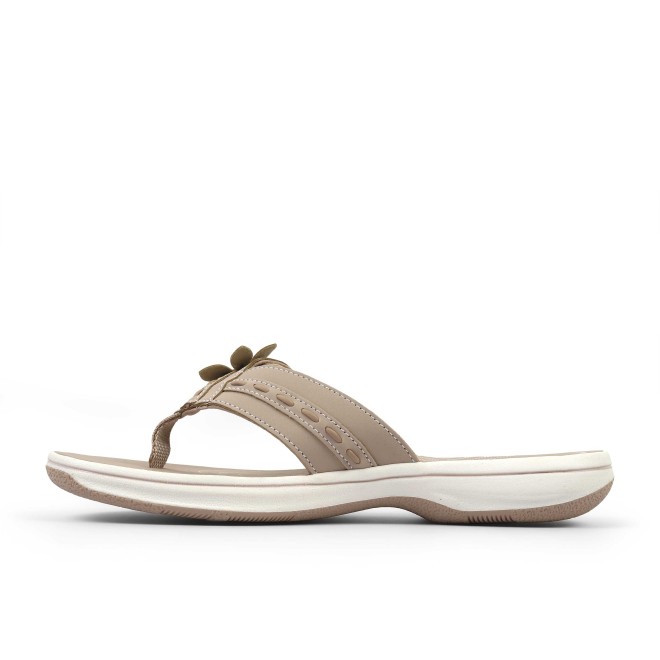Clarks Women Beige-suede Casual Slippers (SKU: 161-1617-37-3)