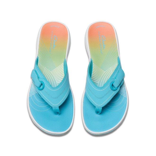 Clarks Women Light-blue Casual Slippers (SKU: 161-1618-32-4)