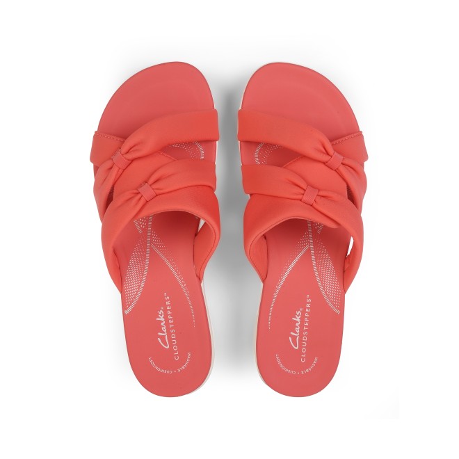Clarks Women White-red Casual Slippers (SKU: 161-1619-93-4)